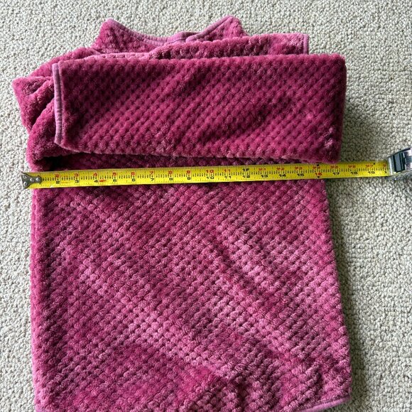 Juicy Couture Girls 1/4 Zip Fleece Pullover – Size 12 Dark Pink Cozy Sweatshirt - Picture 7 of 8